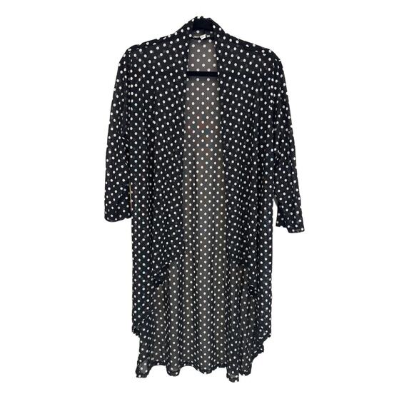 Haani Polka Dot Open Front Cardigan Black Large - Picture 1 of 5